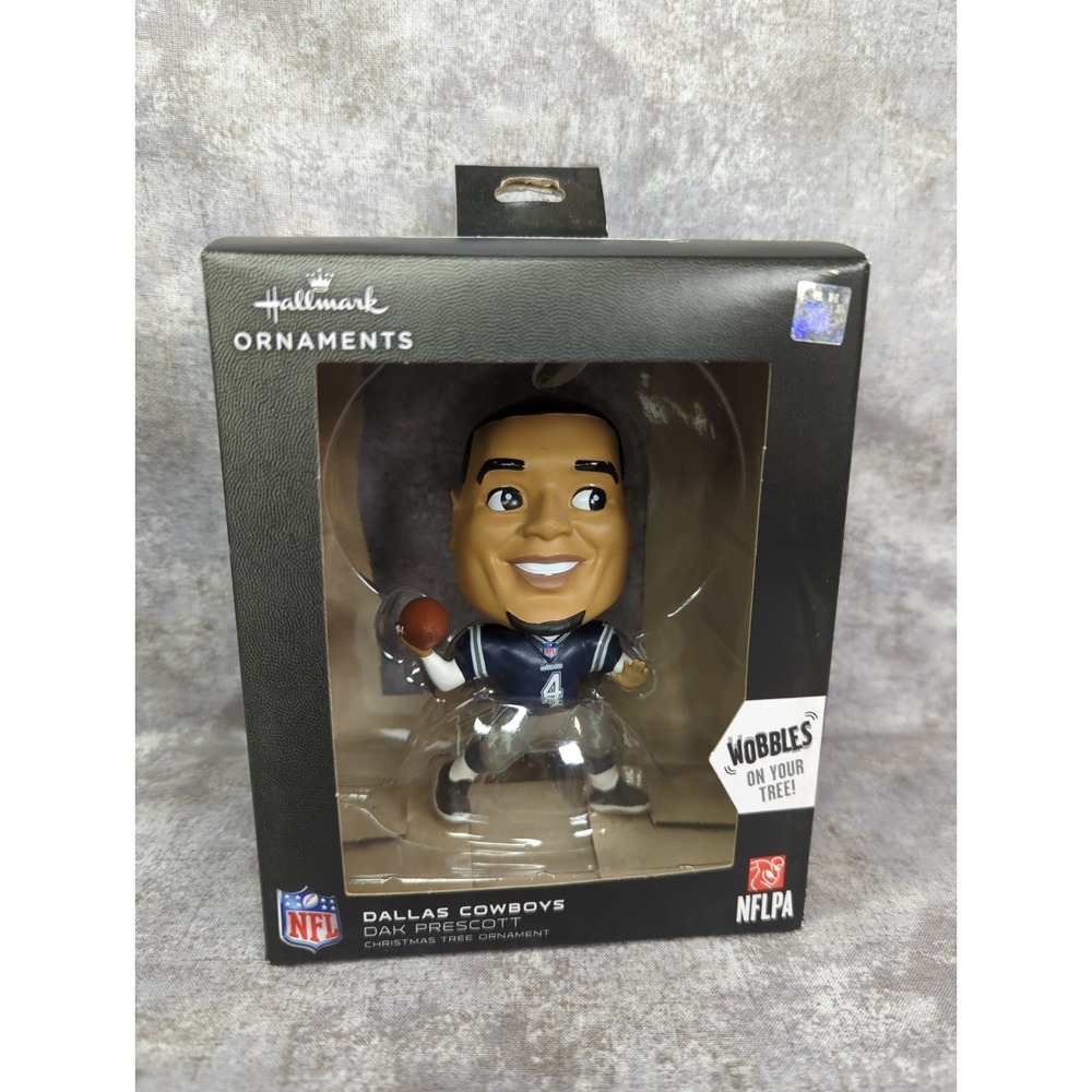 HALLMARK NFL DALLAS COWBOYS DAK PRESCOTT BOBBLE CHRISTMAS ORNAMENT NEW WITH BOX